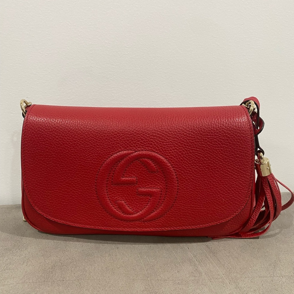 New red Gucci crossbody bag. Back on sale